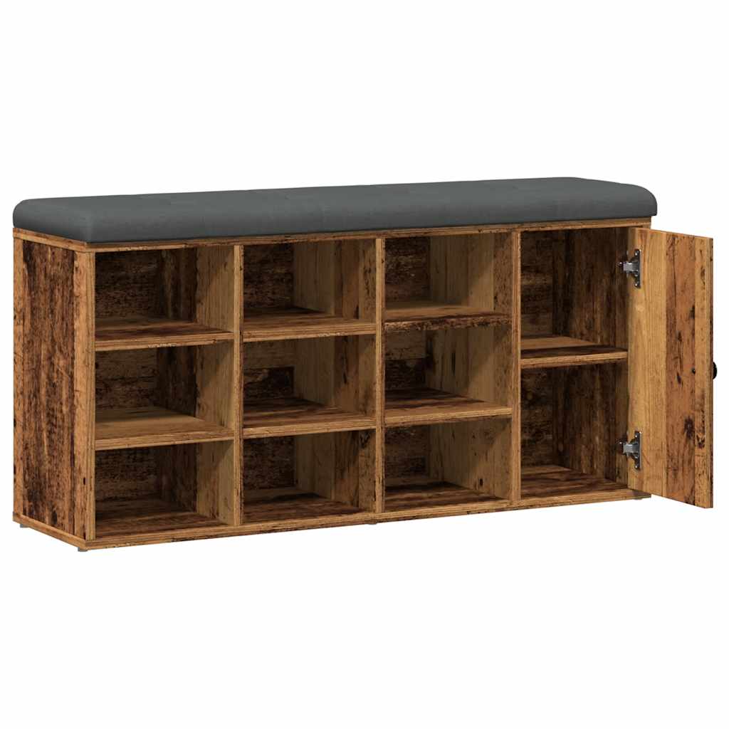 Banc à chaussures vieux bois 102x32x50 cm bois d'ingénierie Bancs coffres vidaXL