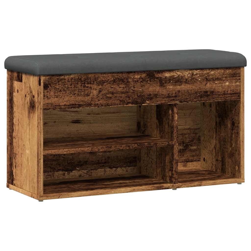 Banc à chaussures vieux bois 82x32x45,5 cm bois d'ingénierie Bancs coffres vidaXL