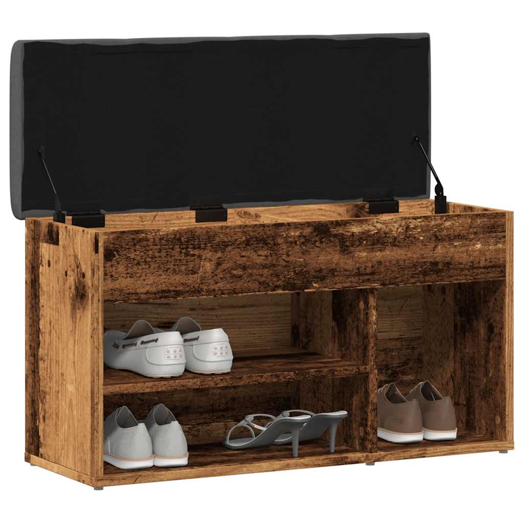 Banc à chaussures vieux bois 82x32x45,5 cm bois d'ingénierie Bancs coffres vidaXL