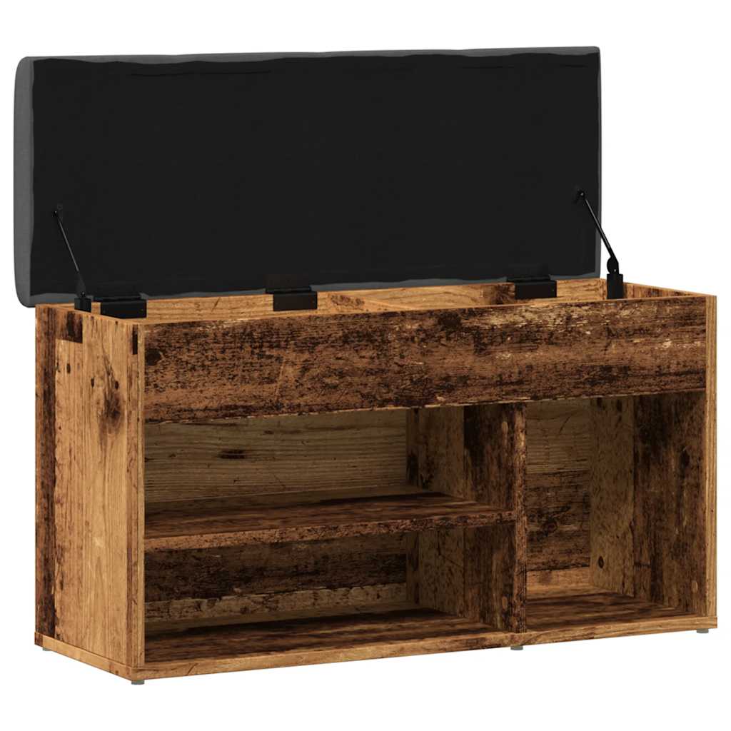 Banc à chaussures vieux bois 82x32x45,5 cm bois d'ingénierie Bancs coffres vidaXL