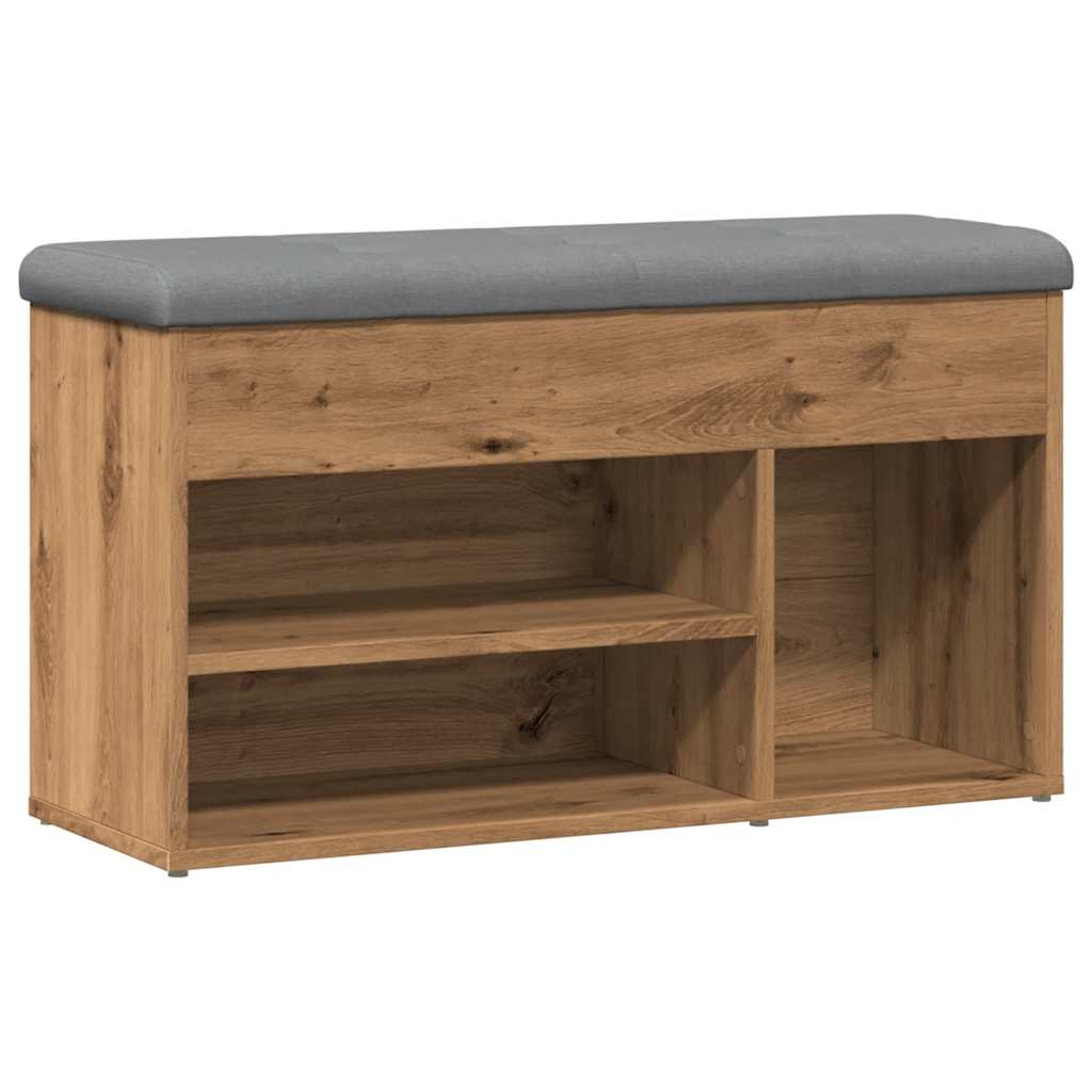 Banc à chaussures chêne artisanal 82x32x45,5 cm bois ingénierie Bancs coffres vidaXL