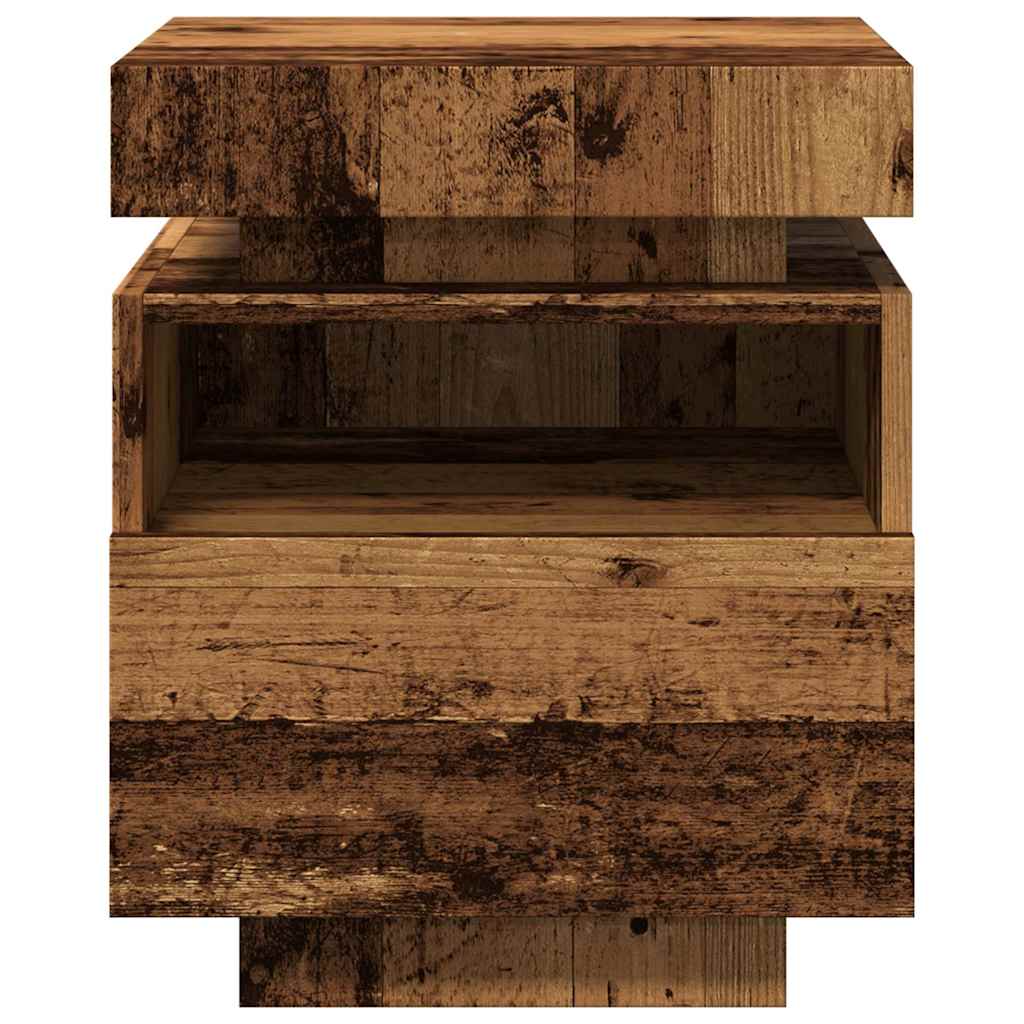 Armoires de chevet et lumières LED 2pcs vieux bois 40x39x48,5cm Tables de chevet vidaXL   