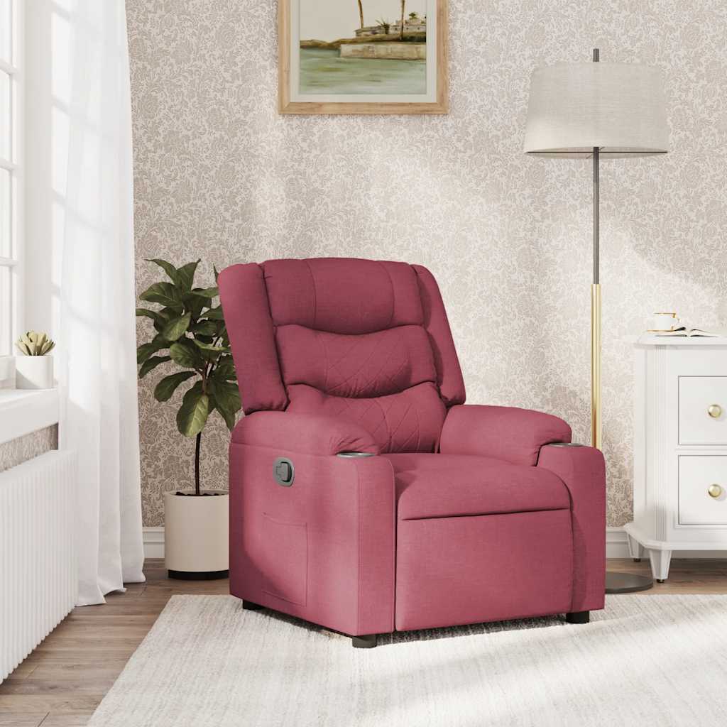 Fauteuil inclinable Rouge bordeaux Tissu - Xios Store SNC