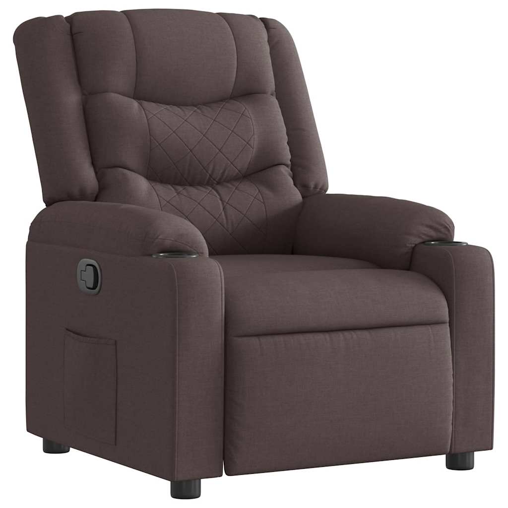 Fauteuil inclinable Marron foncé Tissu Fauteuils vidaXL   