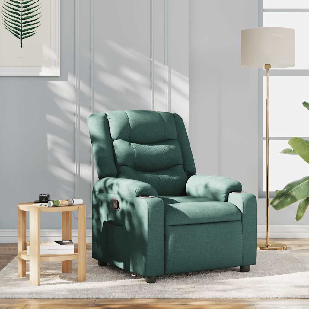 Fauteuil inclinable Vert foncé Tissu Fauteuils vidaXL   