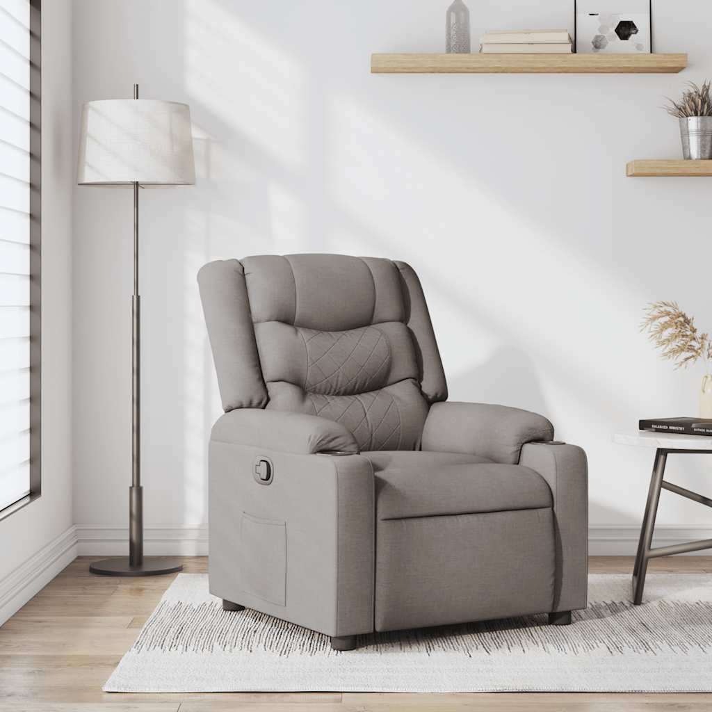 Fauteuil inclinable Taupe Tissu Fauteuils vidaXL   