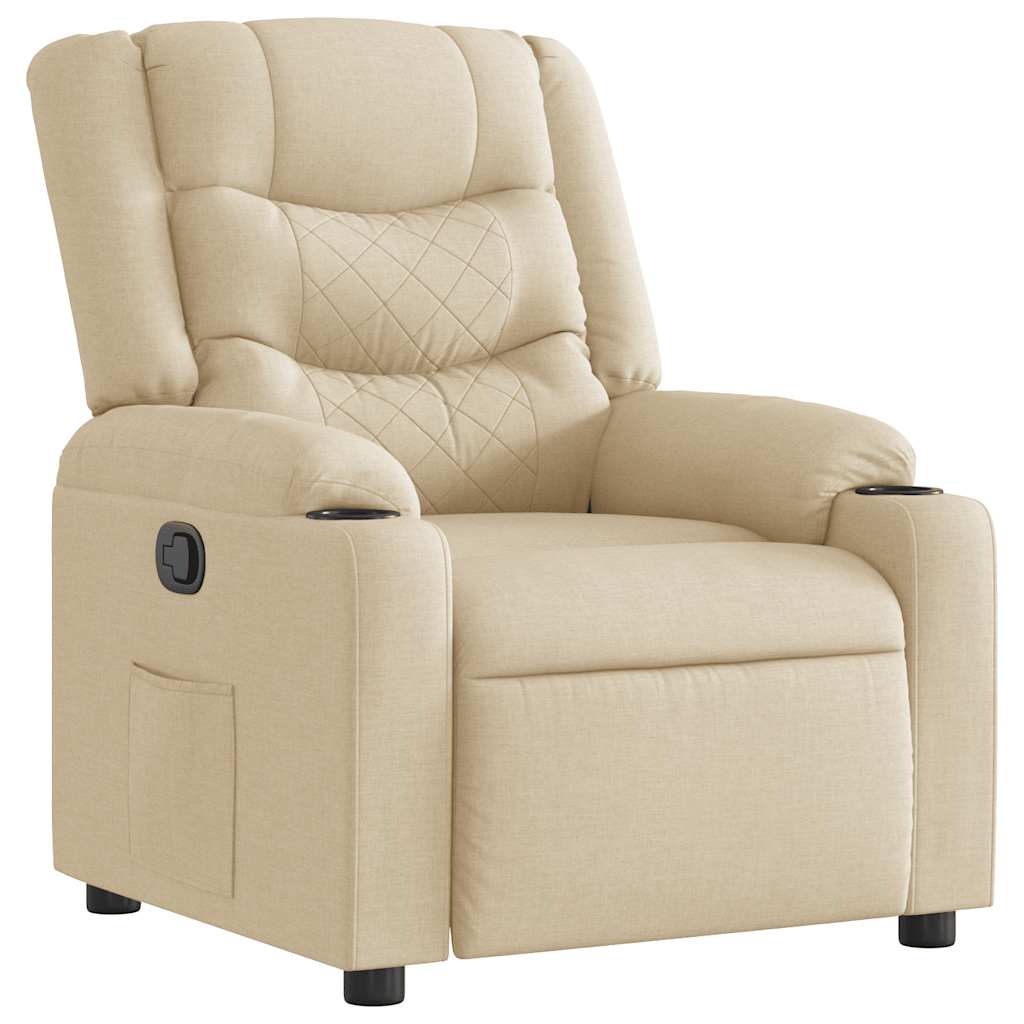 Fauteuil inclinable Crème Tissu Fauteuils vidaXL   