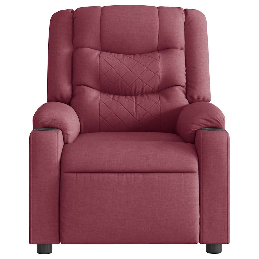 Fauteuil de massage inclinable Rouge bordeaux Tissu Fauteuils vidaXL