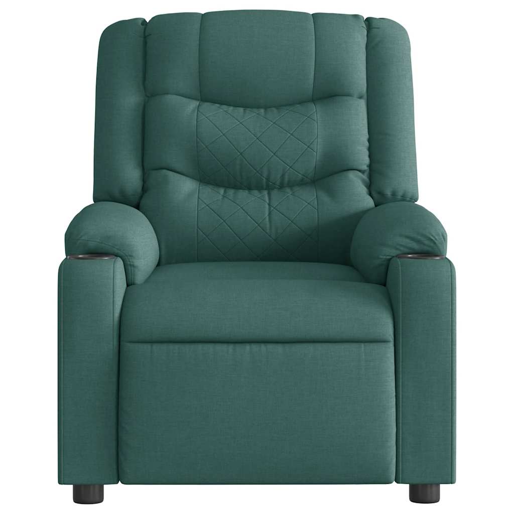 Fauteuil de massage inclinable Vert foncé Tissu Fauteuils vidaXL