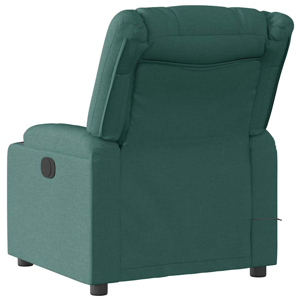 Fauteuil de massage inclinable Vert foncé Tissu Fauteuils vidaXL