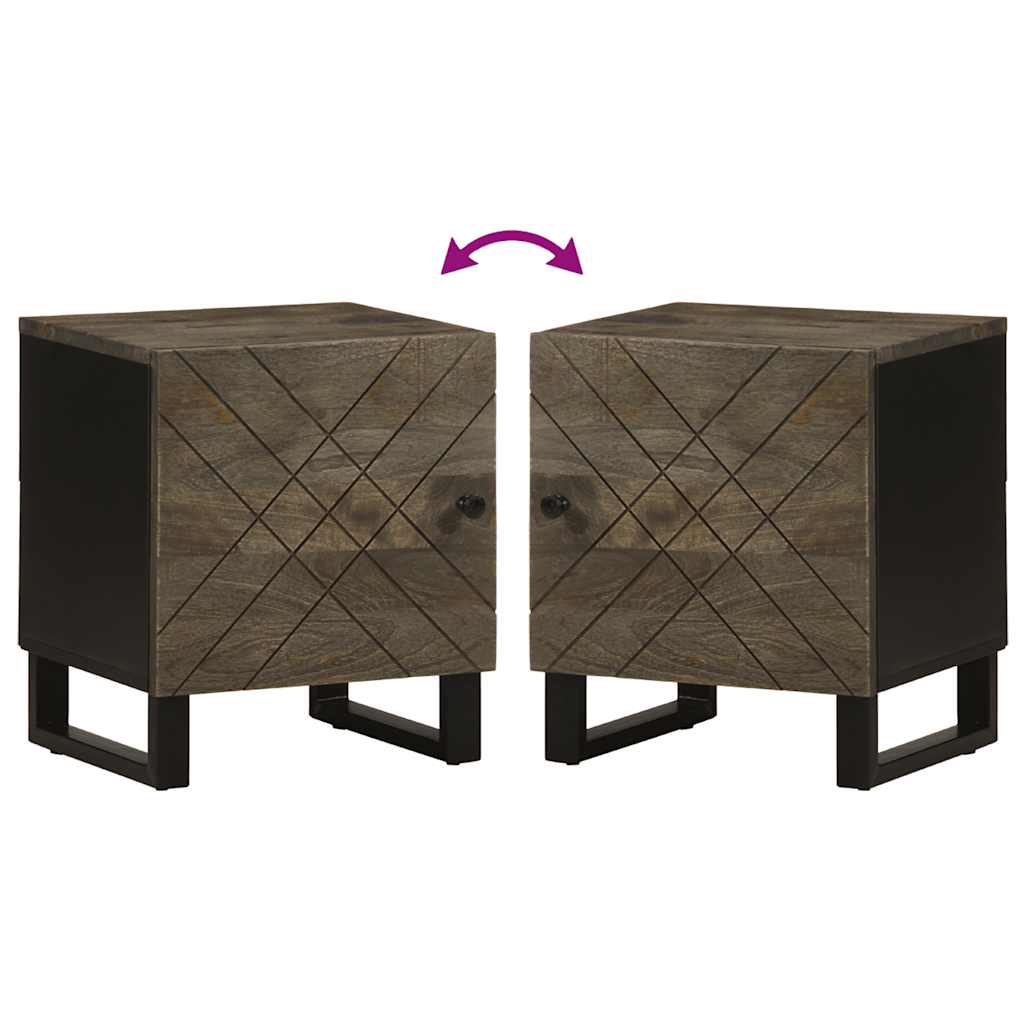 Tables de chevet 2 pcs noir 40x33x46 cm bois de manguier solide Tables de chevet vidaXL   