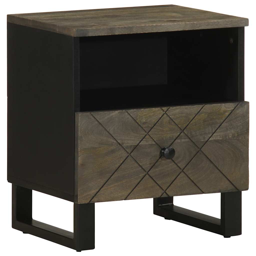 Table de chevet noir 40x33x46 cm bois de manguier solide Tables de chevet vidaXL   