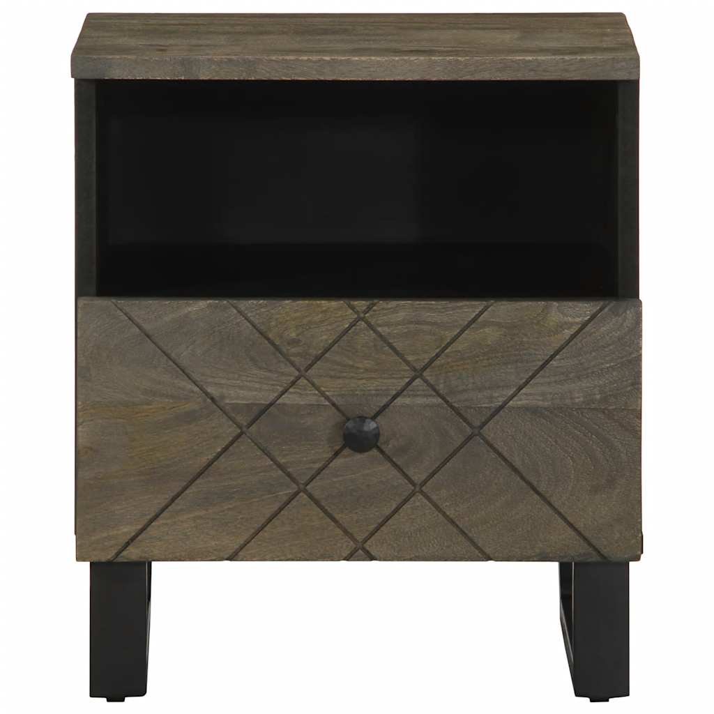 Table de chevet noir 40x33x46 cm bois de manguier solide Tables de chevet vidaXL   