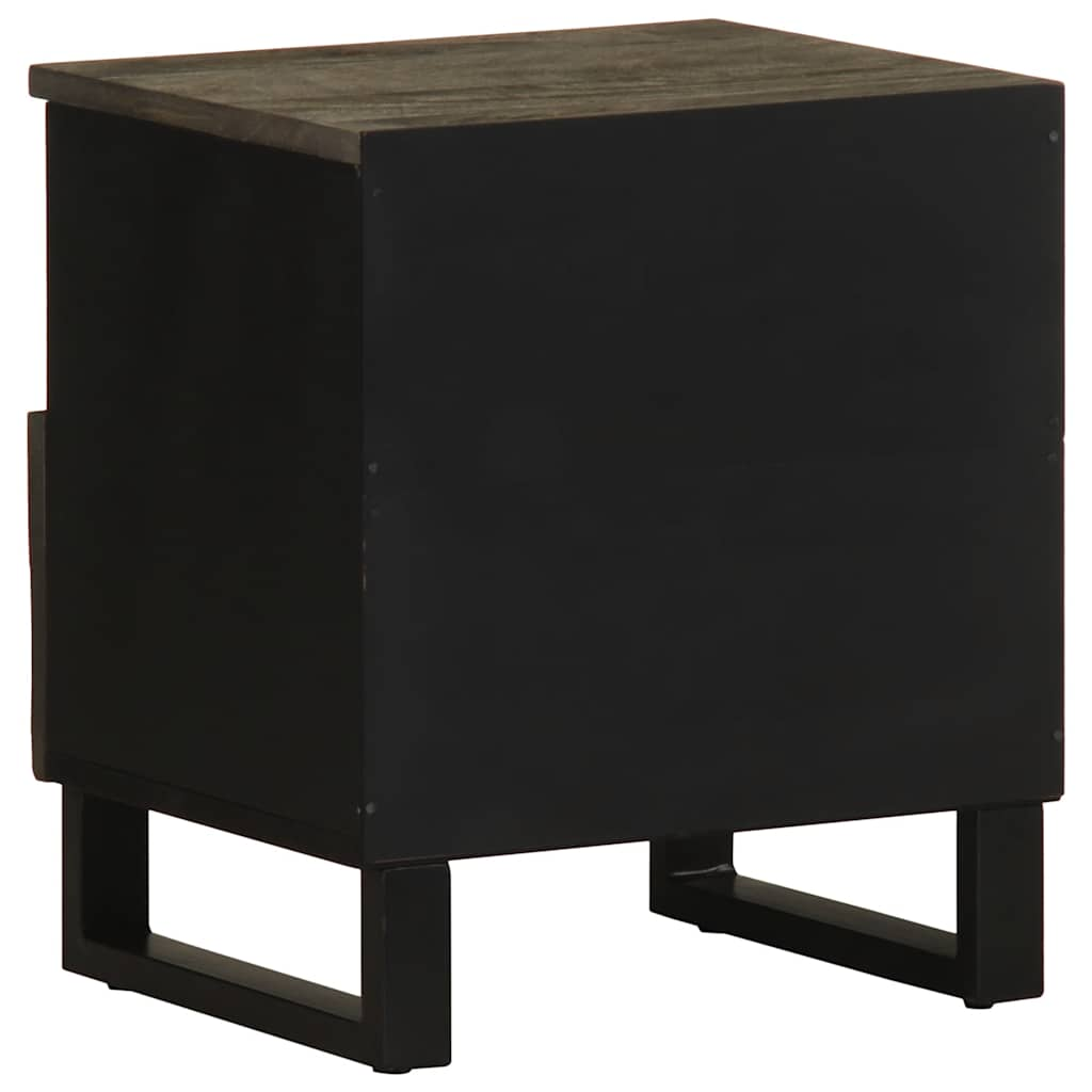 Table de chevet noir 40x33x46 cm bois de manguier solide Tables de chevet vidaXL   