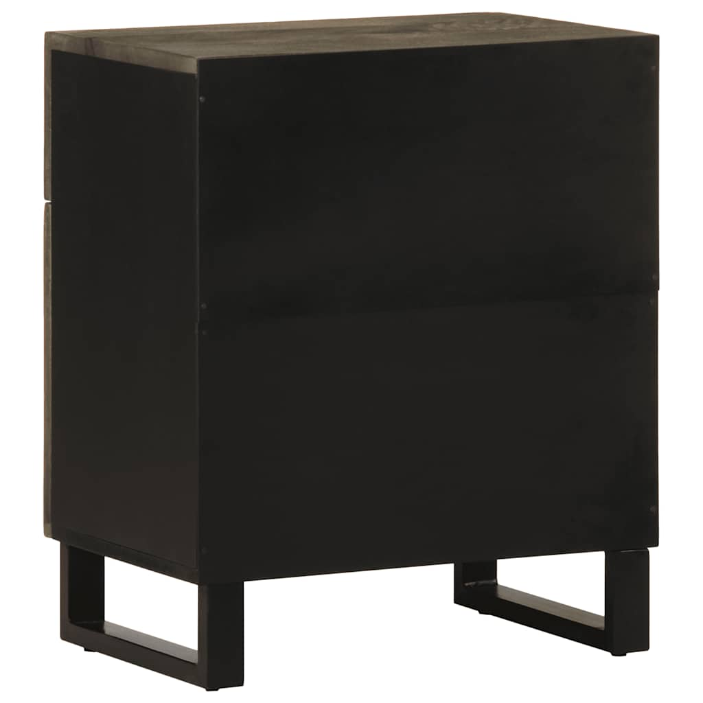 Table de chevet noir 50x33x60 cm bois de manguier massif Tables de chevet vidaXL   