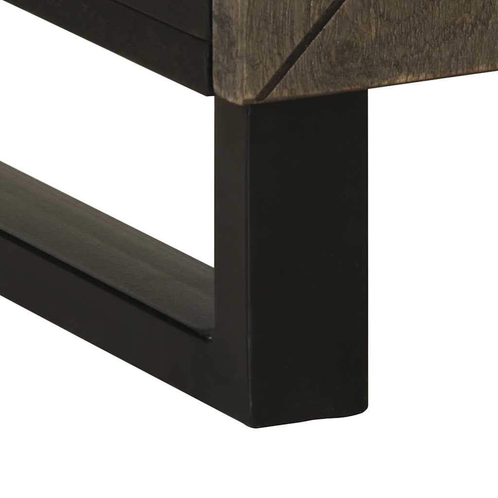 Table de chevet noir 50x33x60 cm bois de manguier massif Tables de chevet vidaXL   