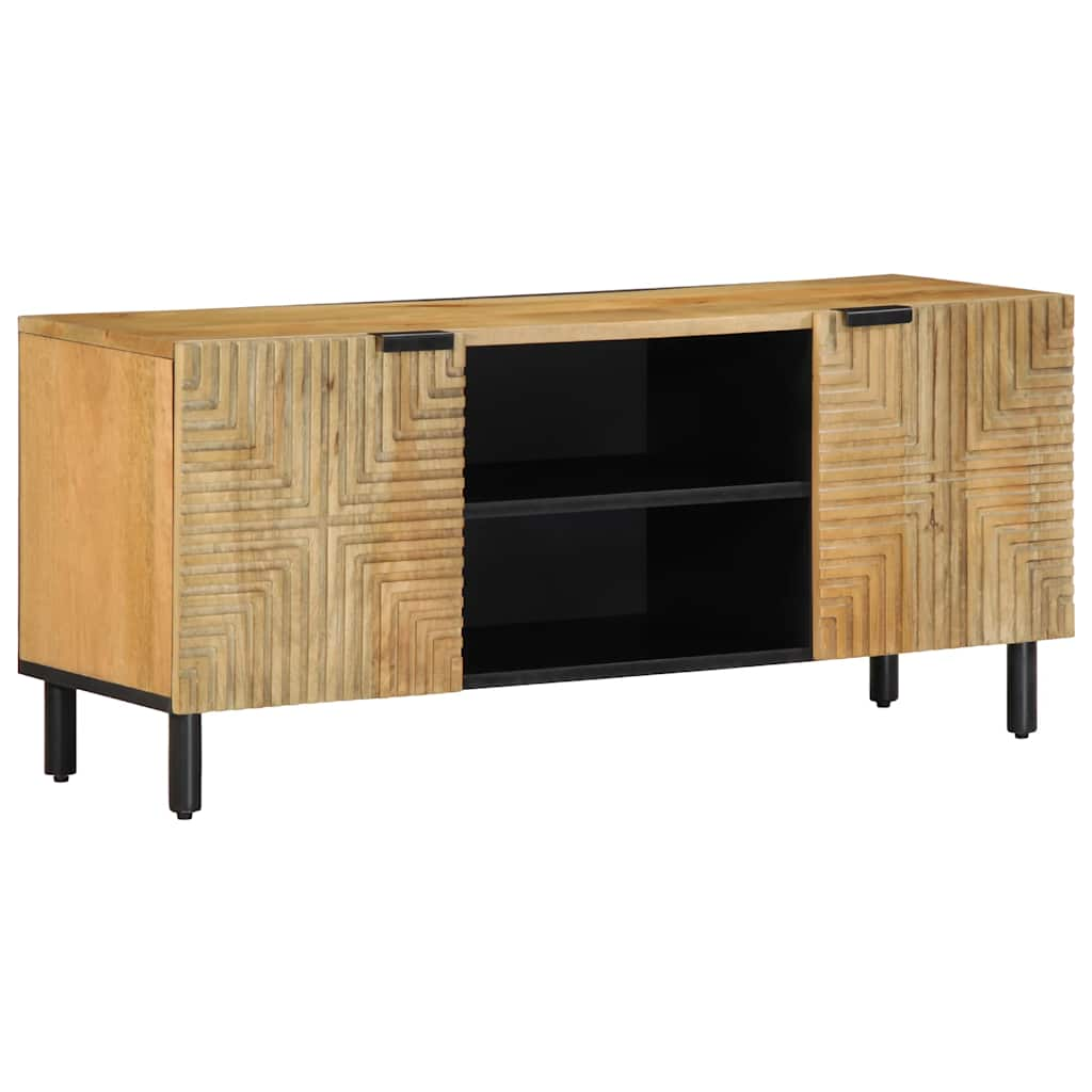 Meuble TV marron 105x33x46 cm Bois massif de manguier Fixations & meubles de rangement multimédia vidaXL