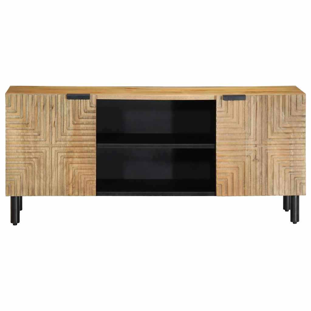 Meuble TV marron 105x33x46 cm Bois massif de manguier Fixations & meubles de rangement multimédia vidaXL