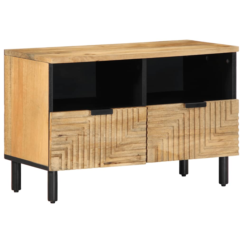 Meuble TV marron 70x33x46 cm bois massif de manguier Fixations & meubles de rangement multimédia vidaXL