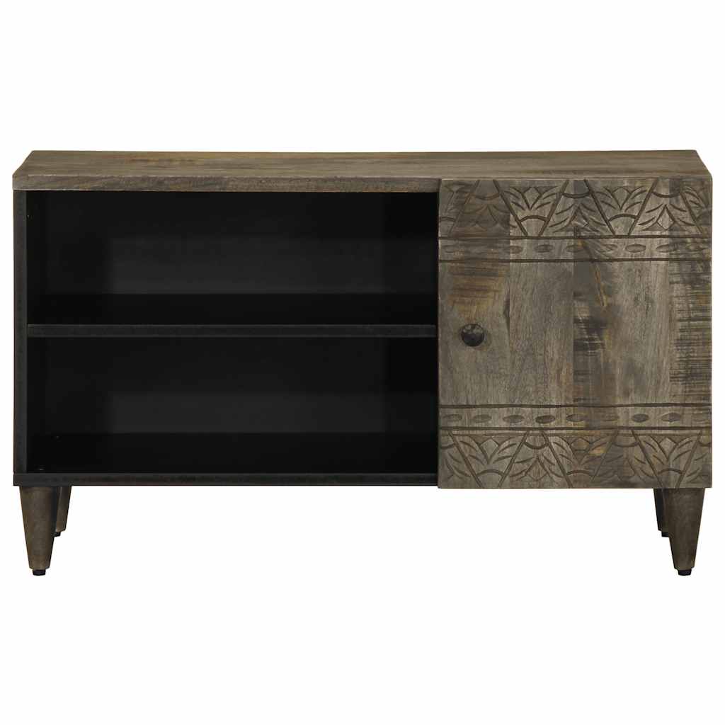 Meuble TV gris clair 80x31,5x46 cm bois massif de manguier Fixations & meubles de rangement multimédia vidaXL