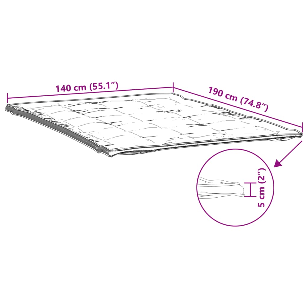 Protège-matelas blanc 140x190 cm Matelas vidaXL   