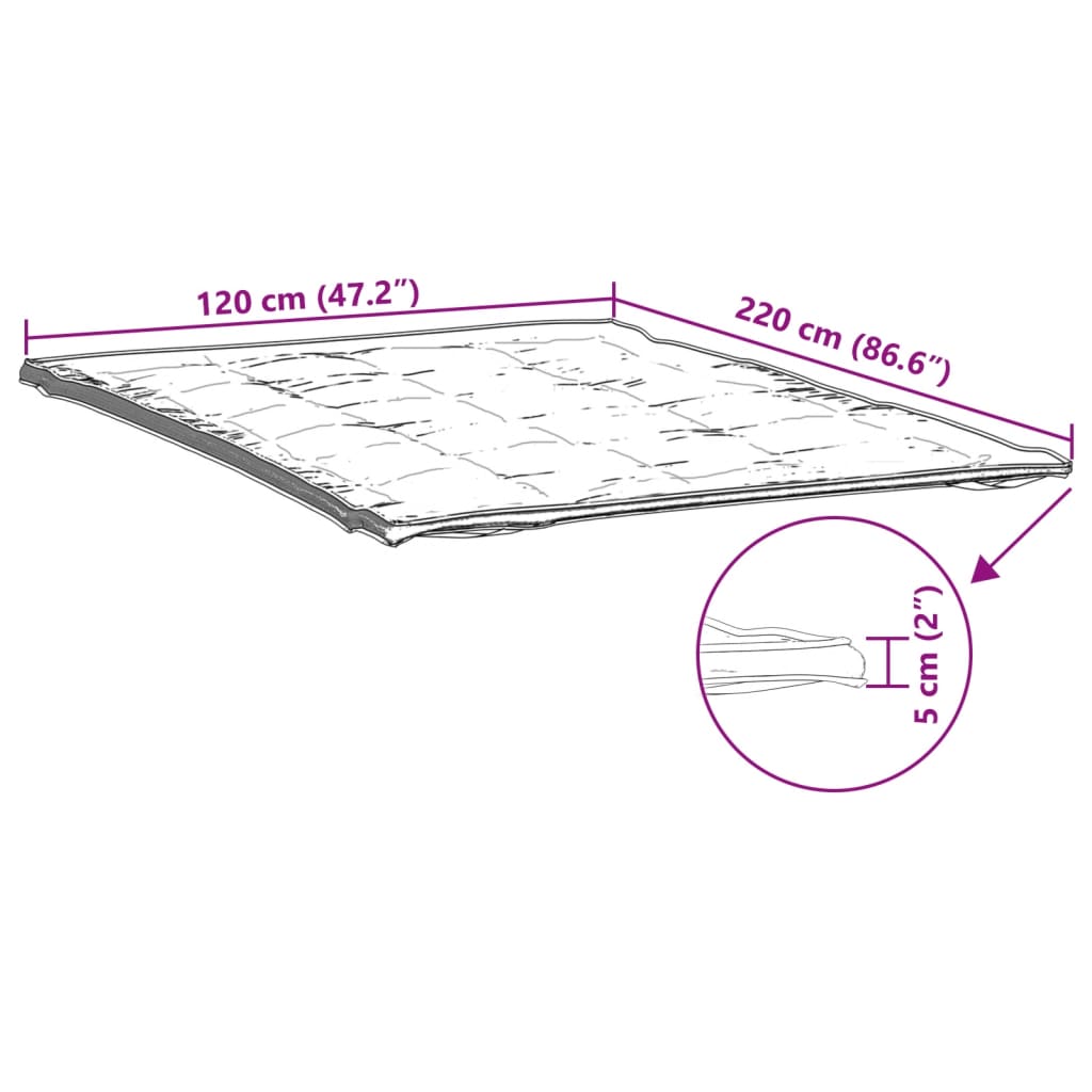 Protège-matelas blanc 120x220 cm Matelas vidaXL   