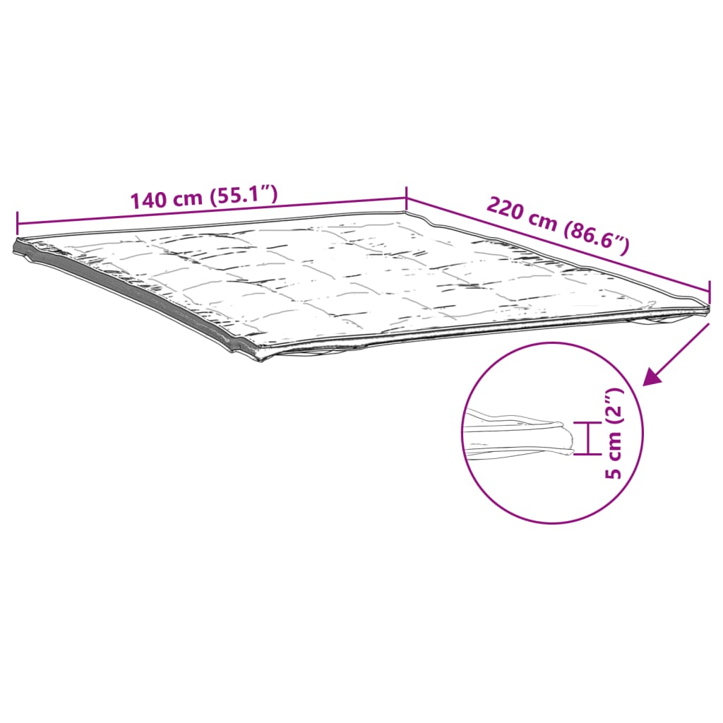 Protège-matelas blanc 140x220 cm Matelas vidaXL   