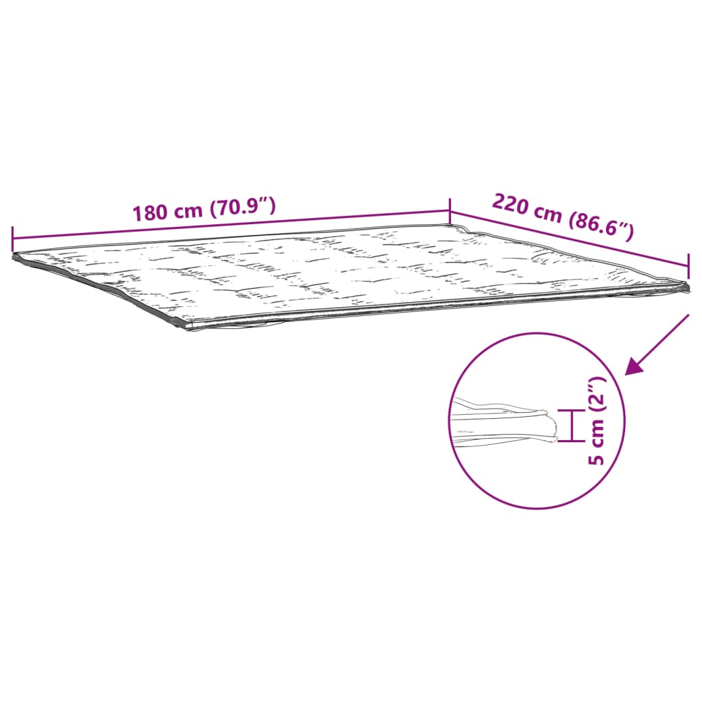 Protège-matelas blanc 180x220 cm Matelas vidaXL   