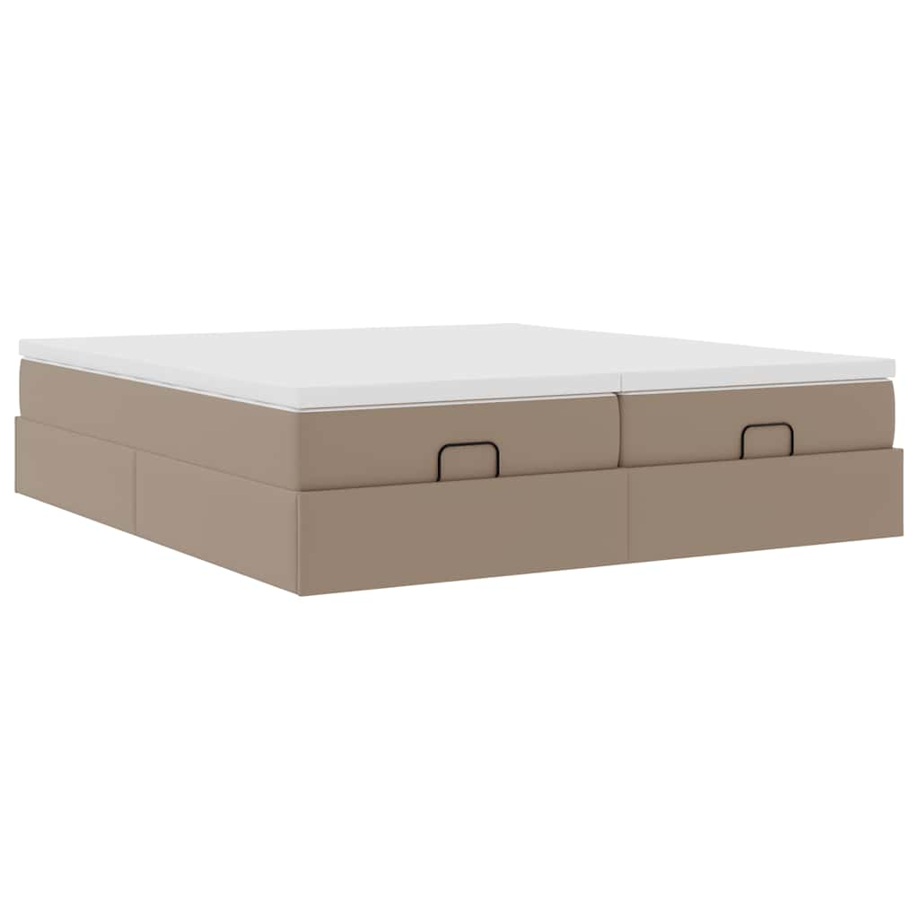 Cadre de lit ottoman et matelas cappuccino 160x200cm similicuir Lits & cadres de lit vidaXL