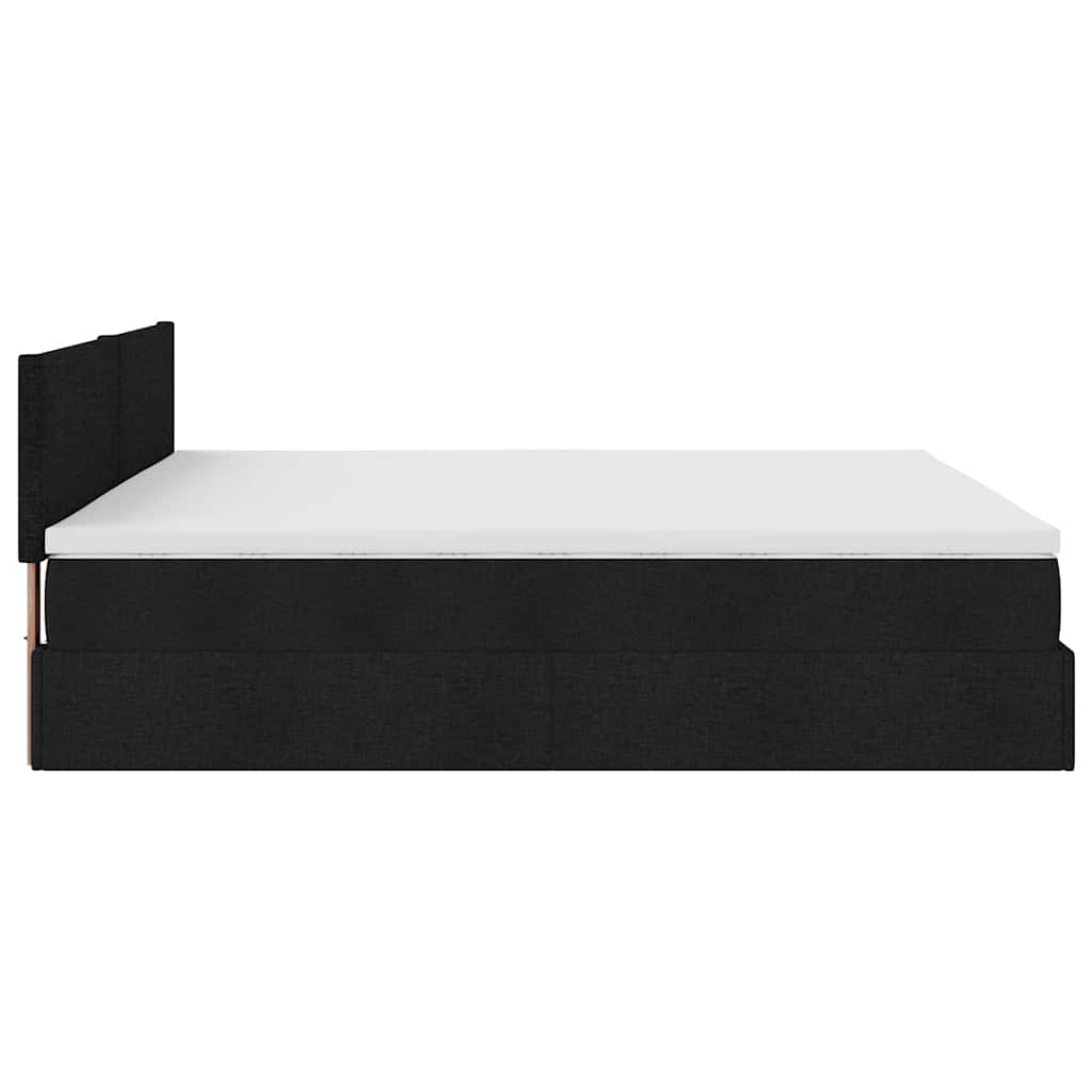 Cadre de lit ottoman avec matelas noir 180x200 cm tissu Lits & cadres de lit vidaXL