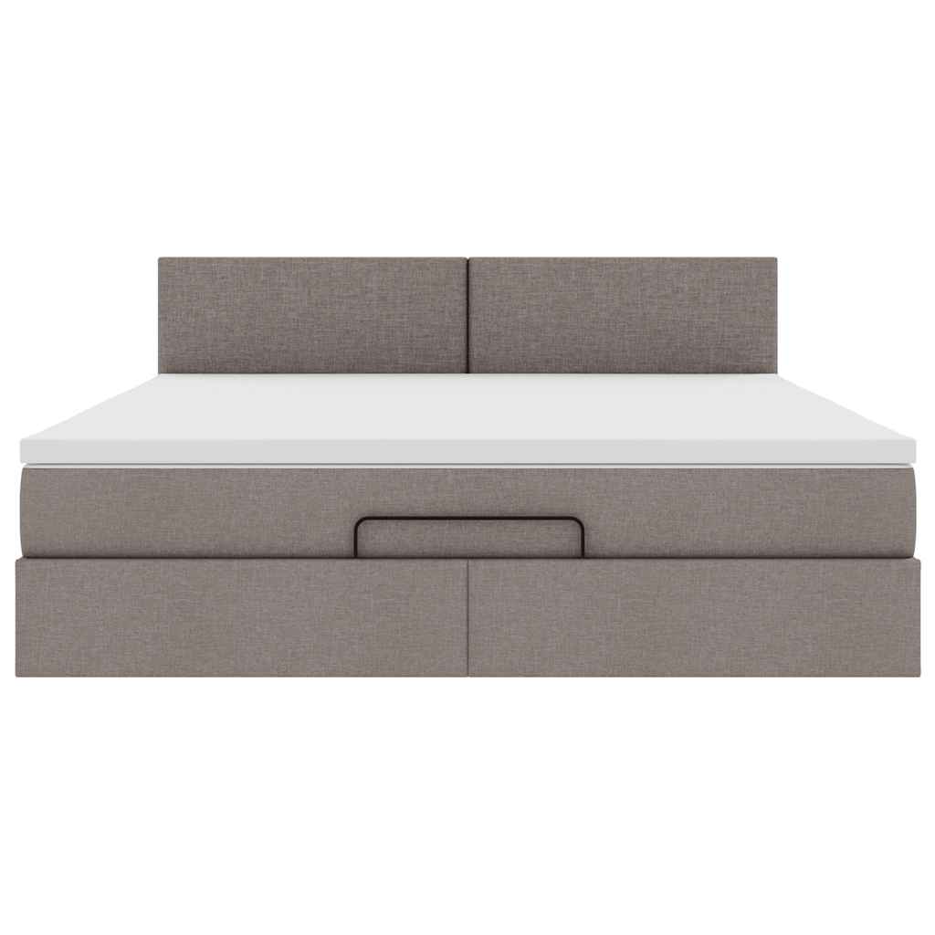 Cadre de lit ottoman avec matelas taupe 180x200 cm tissu Lits & cadres de lit vidaXL