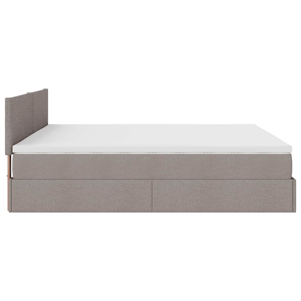 Cadre de lit ottoman avec matelas taupe 180x200 cm tissu Lits & cadres de lit vidaXL