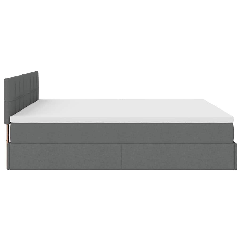 Cadre de lit ottoman avec matelas gris foncé 180x200 cm tissu Lits & cadres de lit vidaXL