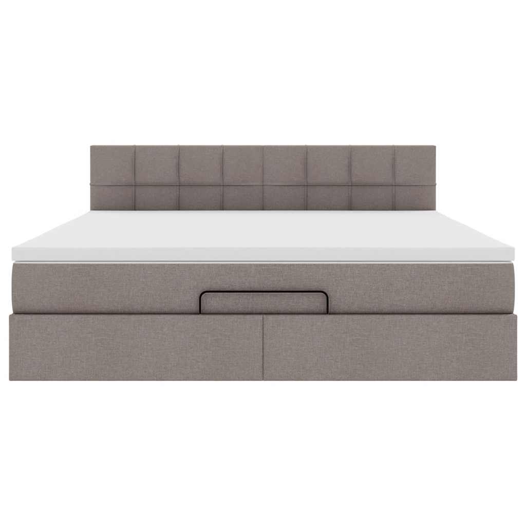 Cadre de lit ottoman avec matelas taupe 180x200 cm tissu Lits & cadres de lit vidaXL