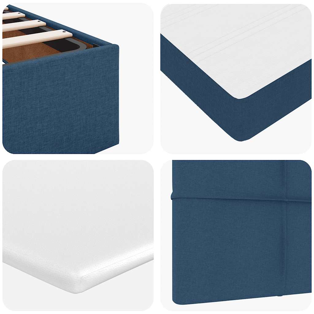 Cadre de lit ottoman avec matelas bleu 180x200 cm tissu Lits & cadres de lit vidaXL