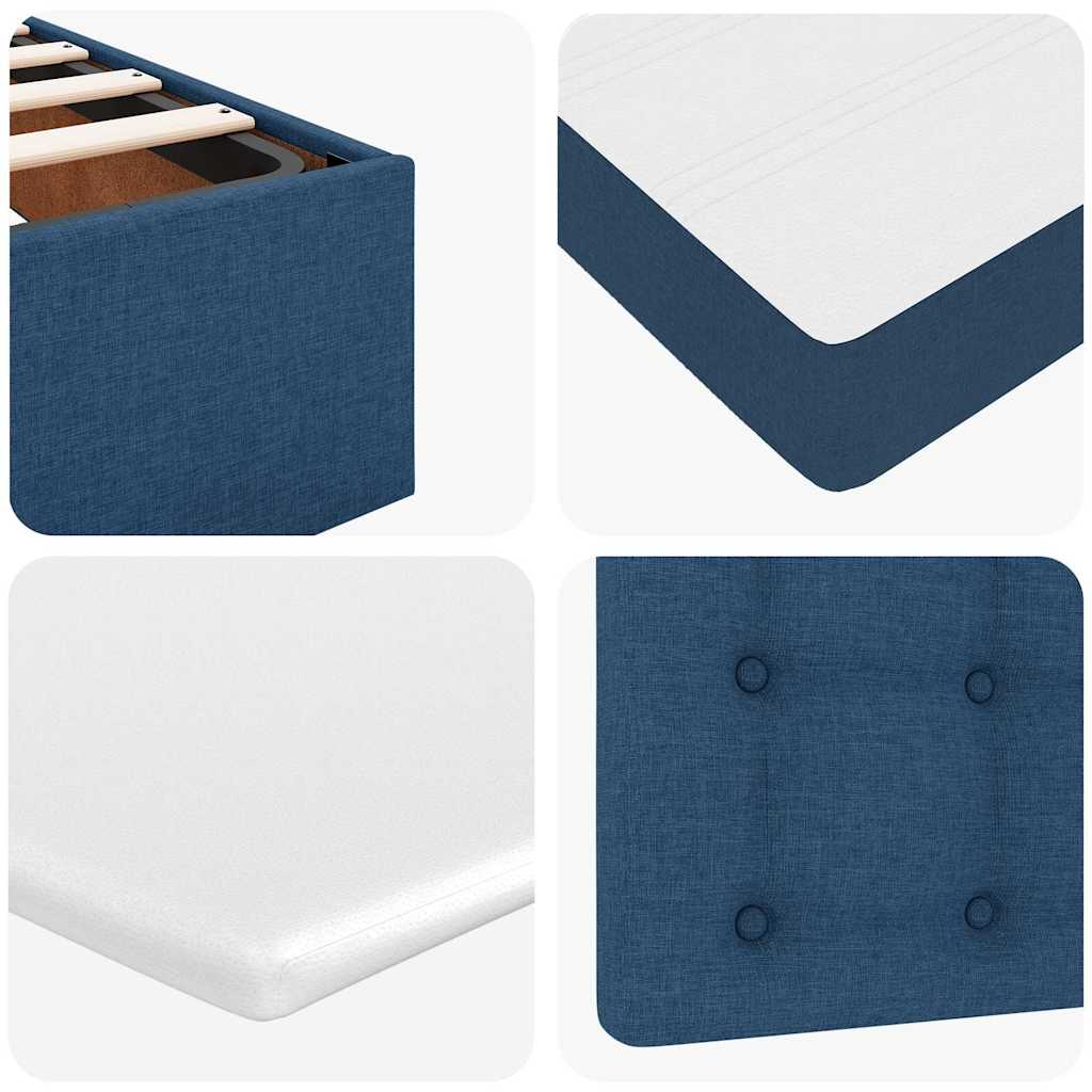 Cadre de lit ottoman avec matelas bleu 180x200 cm tissu Lits & cadres de lit vidaXL