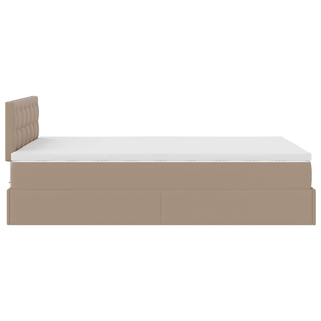 Lit ottoman avec matelas & LED cappuccino 120x190cm similicuir Lits & cadres de lit vidaXL