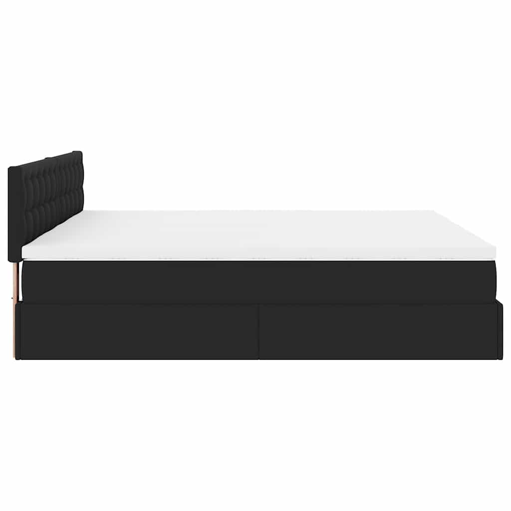 Cadre de lit ottoman avec matelas noir 180x200 cm similicuir Lits & cadres de lit vidaXL