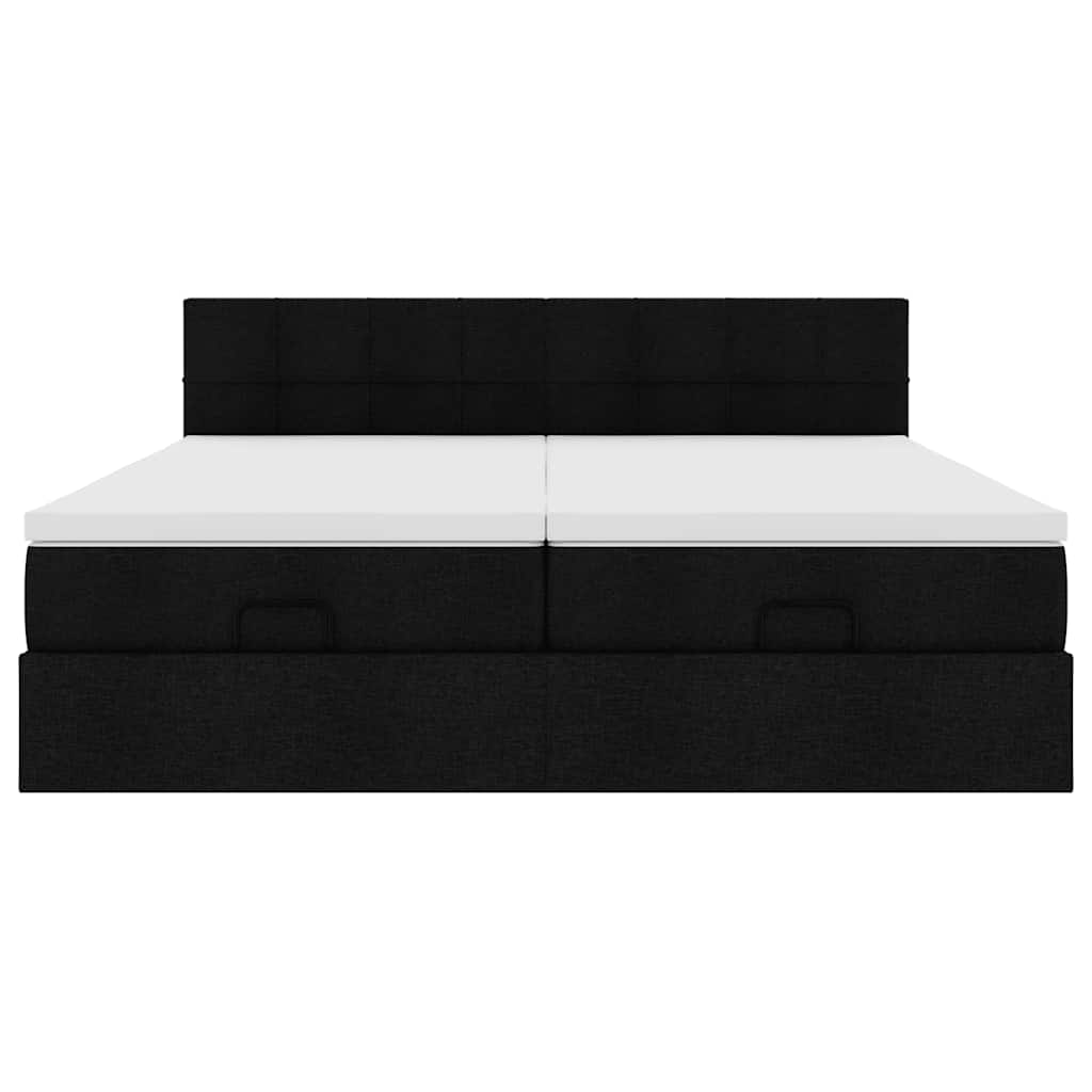 Cadre de lit ottoman avec matelas noir 160x200 cm tissu Lits & cadres de lit vidaXL