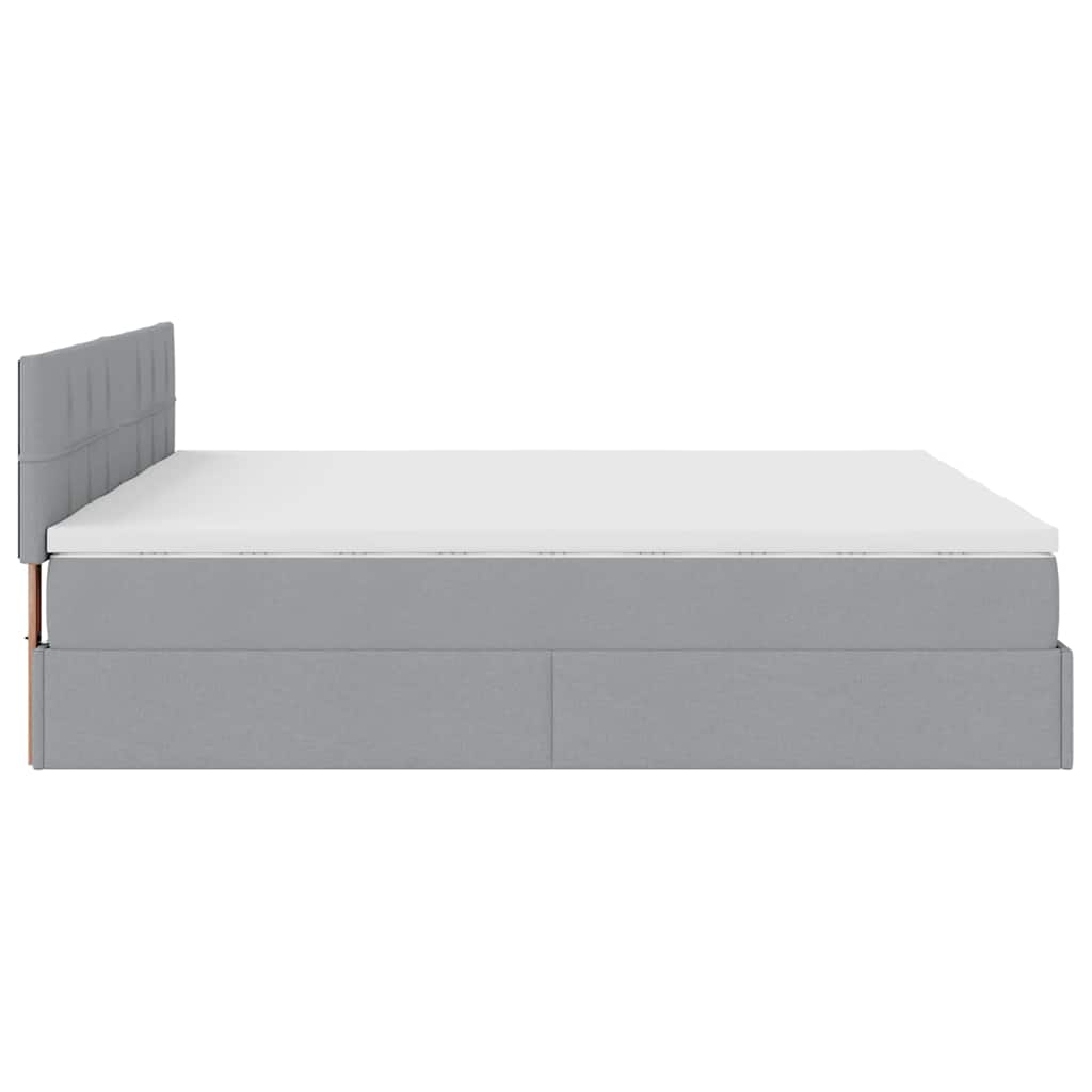 Cadre de lit ottoman et matelas gris clair 180x200cm tissu Lits & cadres de lit vidaXL