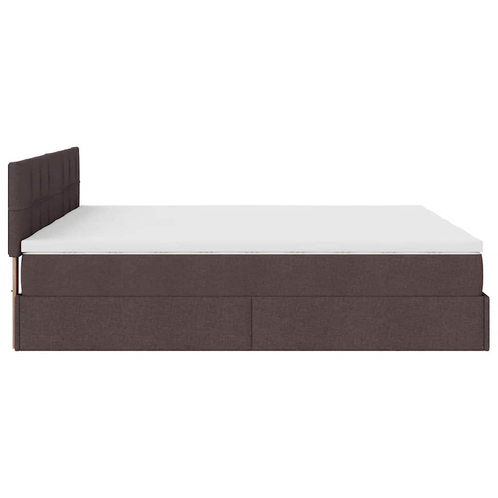 Cadre de lit ottoman avec matelas marron foncé 180x200 cm tissu Lits & cadres de lit vidaXL