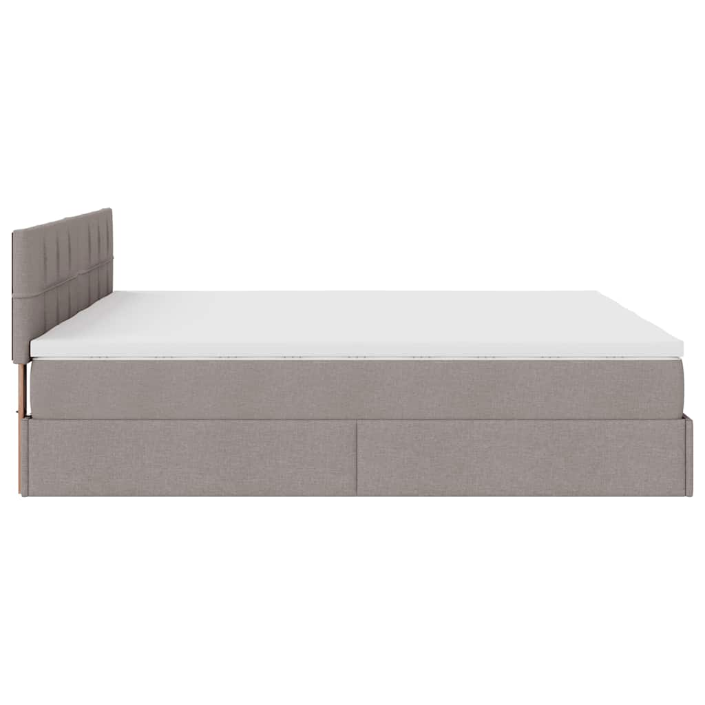 Cadre de lit ottoman avec matelas taupe 180x200 cm tissu Lits & cadres de lit vidaXL