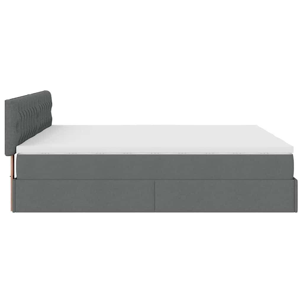 Cadre de lit ottoman avec matelas gris foncé 160x200cm tissu Lits & cadres de lit vidaXL