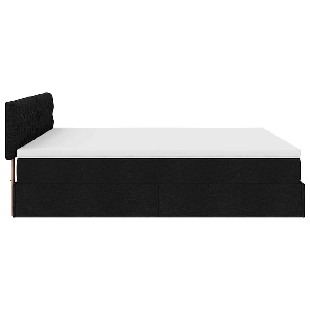 Cadre de lit ottoman avec matelas noir 160x200 cm tissu Lits & cadres de lit vidaXL