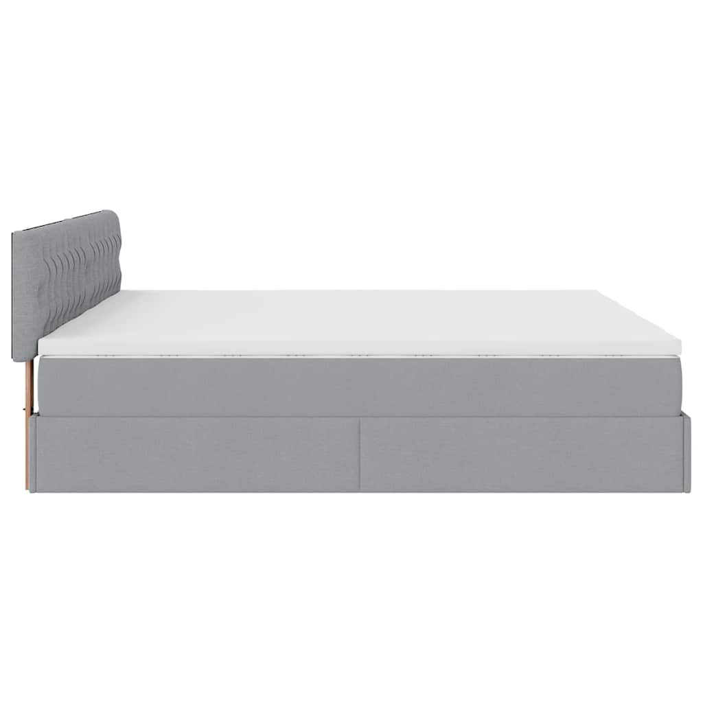 Cadre de lit ottoman et matelas gris clair 180x200cm tissu Lits & cadres de lit vidaXL