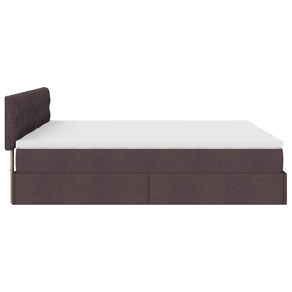 Cadre de lit ottoman avec matelas marron foncé 180x200 cm tissu Lits & cadres de lit vidaXL