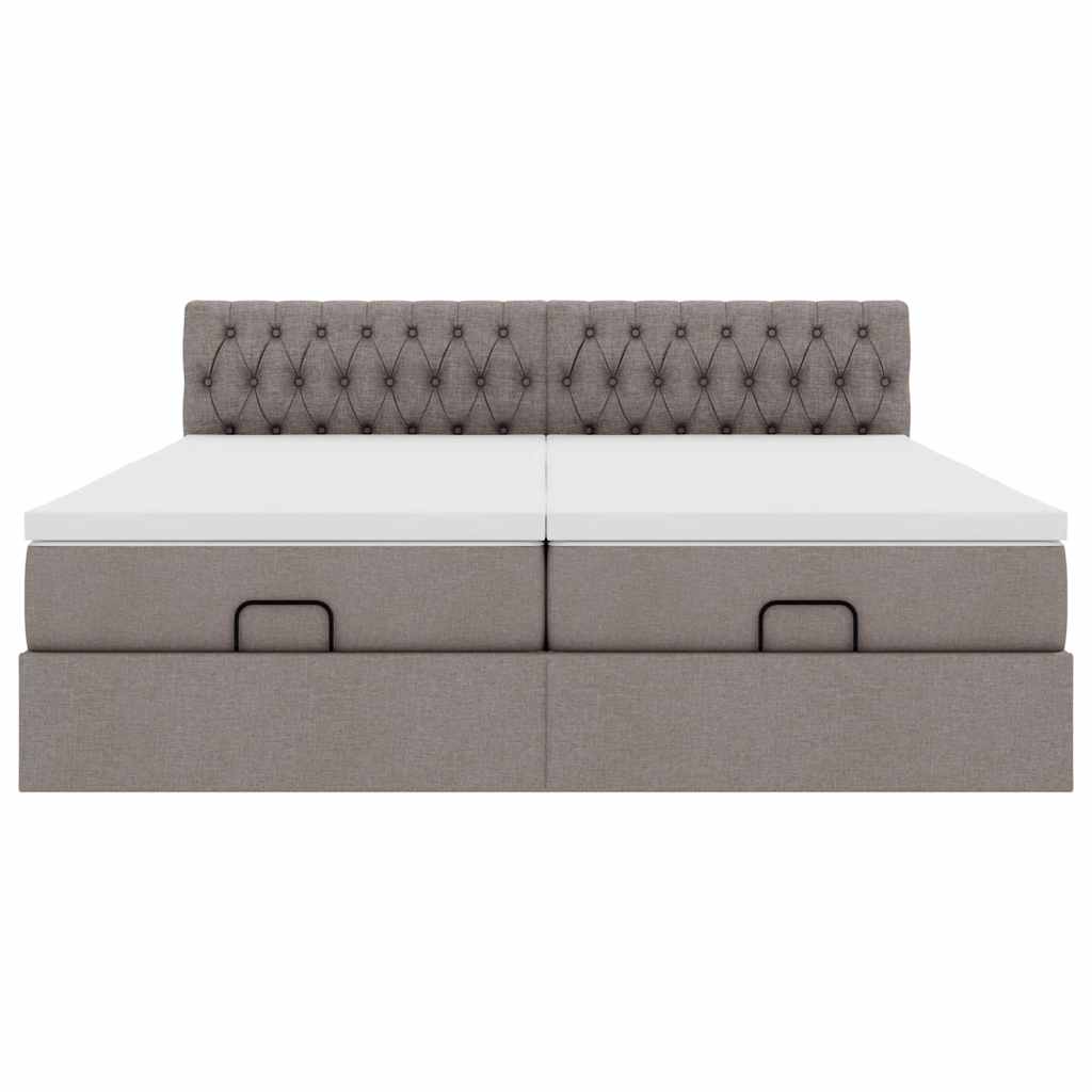 Cadre de lit ottoman avec matelas taupe 180x200 cm tissu Lits & cadres de lit vidaXL