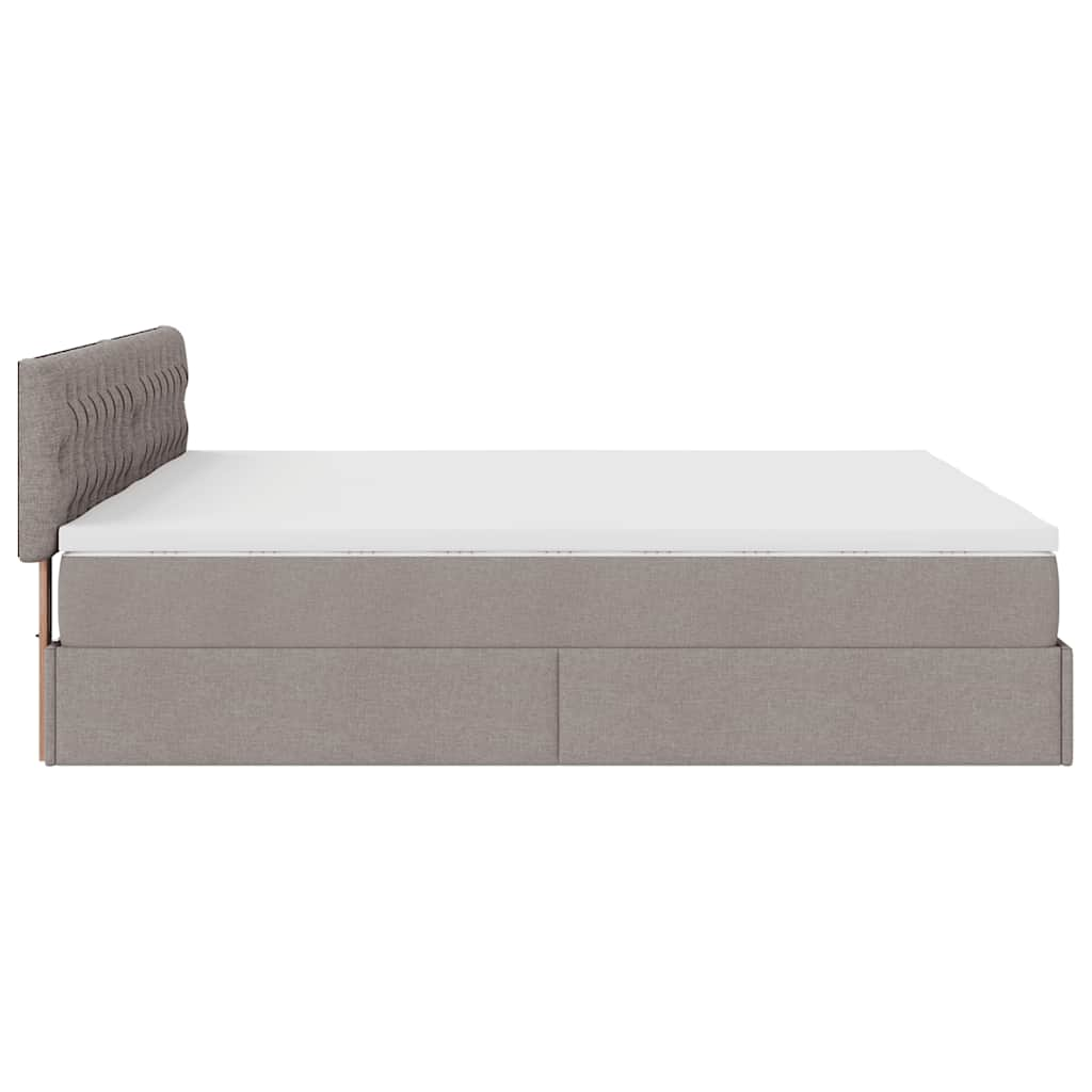 Cadre de lit ottoman avec matelas taupe 180x200 cm tissu Lits & cadres de lit vidaXL