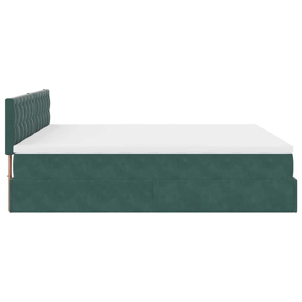 Cadre de lit ottoman avec matelas vert foncé 180x200cm velours Lits & cadres de lit vidaXL