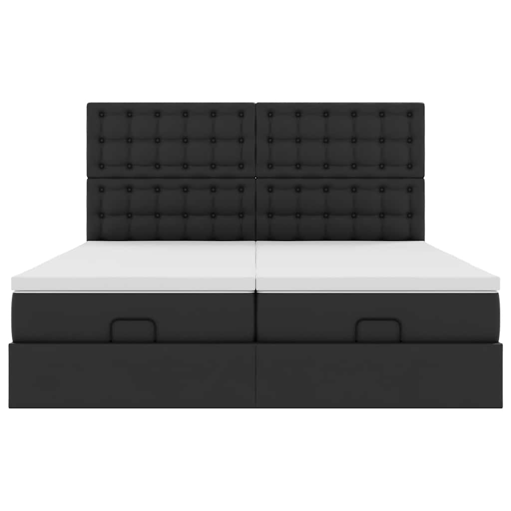 Cadre de lit ottoman avec matelas noir 160x200 cm similicuir Lits & cadres de lit vidaXL